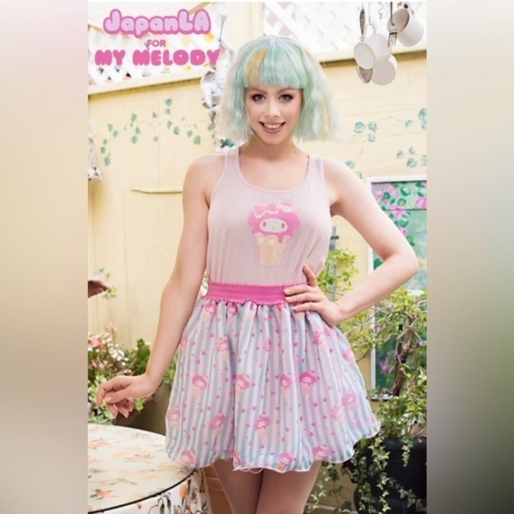 Sanrio x Japan LA My Melody Chiffon skirt size s/m EUC